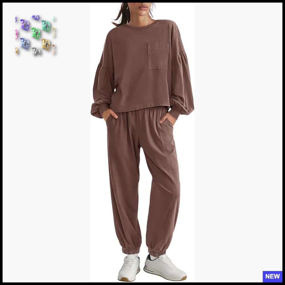 Oversized Lounge Set Athleisure Jogger Tracksuit With Pockets Chic Casual